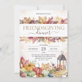 Pompoen Vriendschap Diner Rustieke Waterverf Kaart (Voorkant)