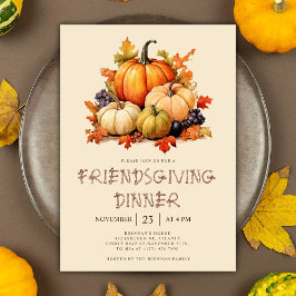 Pompoen Vriendsgiving Diner Kaart