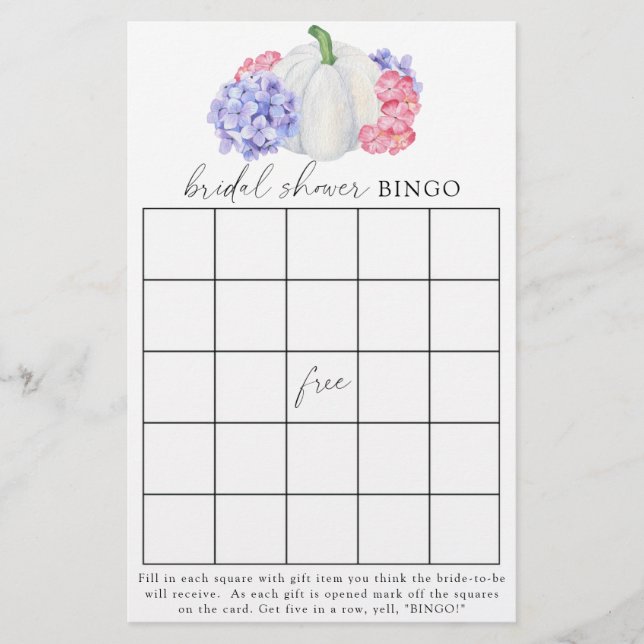 Pompoen - Vrijgezellenfeest bingo spel (Voorkant)