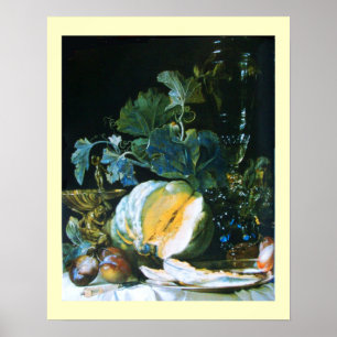 POMPOEN, VRUCHTEN EN GLASWERK POSTER