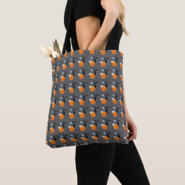 Pompoen Waarnemer: Griezelschouwspel bij Maanlicht Tote Bag