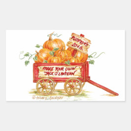 Pompoen Wagen Halloween Stickers