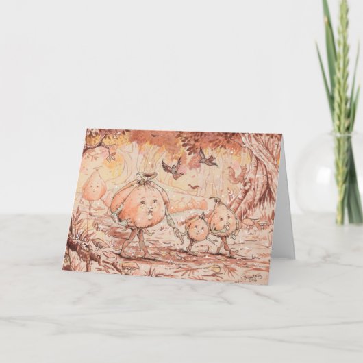 Pompoen Wandeling Feestdagen Kaart (Voorkant)