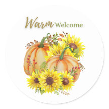 Pompoen Warm Welkom Classic Ronde Sticker