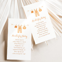 Pompoen Waslijn Baby Shower Boek Verzoek