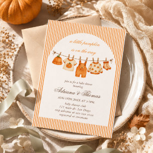 Pompoen Waslijn Baby Shower Kaart