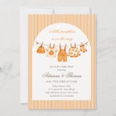 Pompoen Waslijn Baby Shower Kaart (Voorkant)