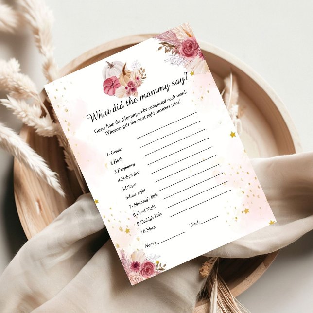 Pompoen Wat zei de mama Baby shower spel (Creator heeft geüpload)