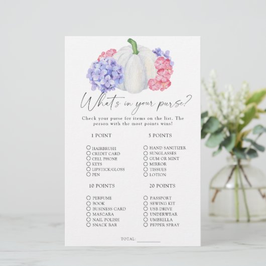 Pompoen - Wat zit er in je tas spel (Staand voorkant)