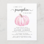 Pompoen Waterverf Baby Meisje Douche Invitation (Voorkant)