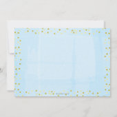 Pompoen Waterverf Blauw Goud Herfst Baby Jongensdo Kaart (Achterkant)