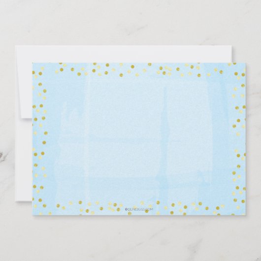 Pompoen Waterverf Blauw Goud Herfst Baby Jongensdo Kaart (Achterkant)