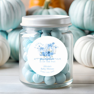 Pompoen Waterverf Boog Baby Jongens Shower Ronde Sticker