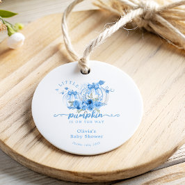 Pompoen Waterverf Bow Baby Boy Shower Dank u Bedankjes Labels