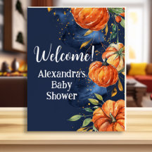 Pompoen Waterverf Herfst Baby shower Welkom