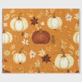 Pompoen Waterverf Herfst & Herfst Thanksgiving Cadeaupapier (Vlak)