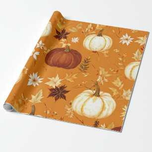 Pompoen Waterverf Herfst & Herfst Thanksgiving Cadeaupapier