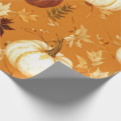 Pompoen Waterverf Herfst & Herfst Thanksgiving Cadeaupapier (Hoek)