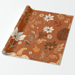Pompoen Waterverf Herfst & Herfst Thanksgiving Cadeaupapier