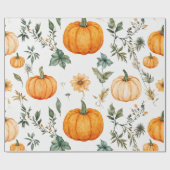 Pompoen Waterverf Herfst & Herfst Thanksgiving Cadeaupapier (Vlak)