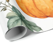 Pompoen Waterverf Herfst & Herfst Thanksgiving Cadeaupapier (Rol Hoek)