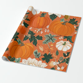 Pompoen Waterverf Herfst & Herfst Thanksgiving Cadeaupapier