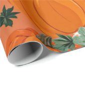 Pompoen Waterverf Herfst & Herfst Thanksgiving Cadeaupapier (Rol Hoek)