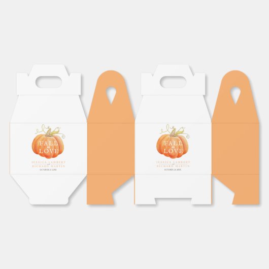 Pompoen waterverf herfst in de liefde bruiloft bedankdoosjes (Ongevouwen)