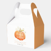 Pompoen waterverf herfst in de liefde bruiloft bedankdoosjes (Achterkant)