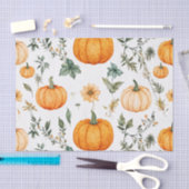 Pompoen Waterverf Herfstpatroon voor Herfst Tissuepapier (Craft)