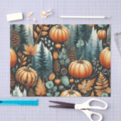 Pompoen Waterverf Herfstpatroon voor Herfst Tissuepapier (Craft)