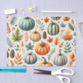 Pompoen Waterverf Herfstpatroon voor Herfst Tissuepapier (Craft)