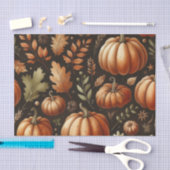 Pompoen Waterverf Herfstpatroon voor Herfst Tissuepapier (Craft)