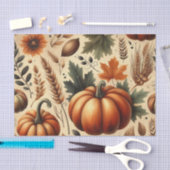 Pompoen Waterverf Herfstpatroon voor Herfst Tissuepapier (Craft)