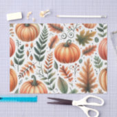 Pompoen Waterverf Herfstpatroon voor Herfst Tissuepapier (Craft)