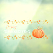 Pompoen waterverf kunst herfst Thanksgiving Raamsticker (Vel 3)