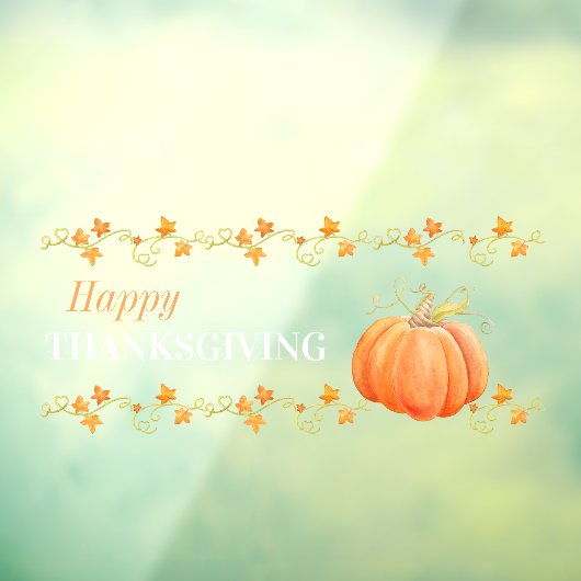 Pompoen waterverf kunst herfst Thanksgiving Raamsticker (Vel 3)