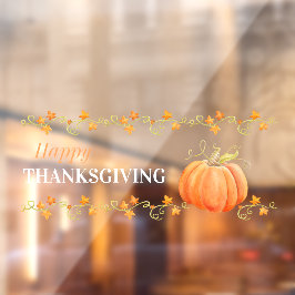 Pompoen waterverf kunst herfst Thanksgiving Raamsticker