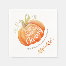 Pompoen waterverf kunst vrienden geven servetten