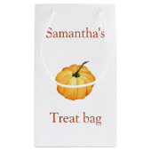 Pompoen waterverf met naam klein cadeauzakje (Achterkant)