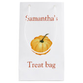 Pompoen waterverf met naam klein cadeauzakje (Voorkant)