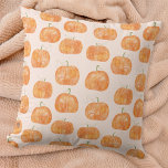 Pompoen Waterverf Patroon Kussen<br><div class="desc">Een modern waterverf pompoenpatroon op een blozend roze achtergrond voor herfst en herfst. Originele versie door Nic Squirrell.</div>