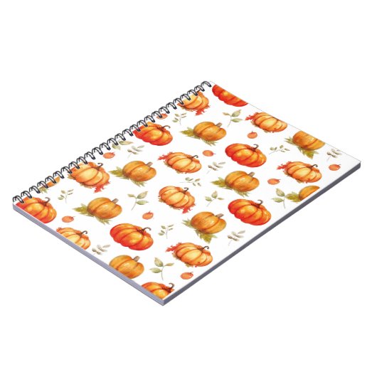 pompoen Waterverf Patroon Notitieboek (Linkerzijde)