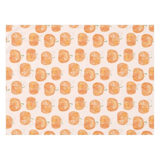 Pompoen Waterverf Patroon Tafelkleed (Voorkant (Horizontaal))