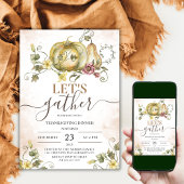 Pompoen  Waterverf Thanksgiving Diner Kaart