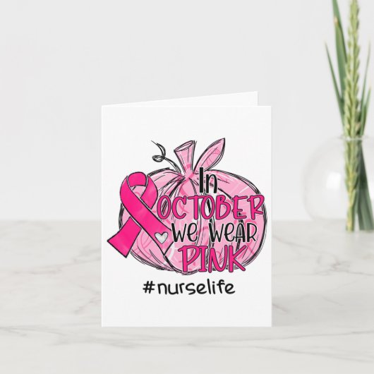 Pompoen We Draag roze borstkankerverwekker Kaart (Voorkant)