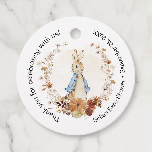 Pompoen Whimsical Peter Rabbit Bedankjes Labels (Voorkant)