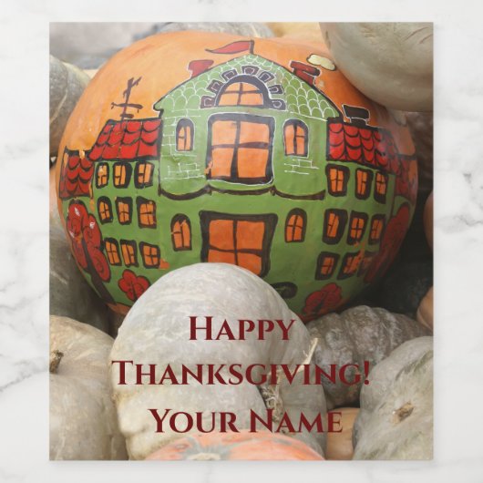 pompoen wijn etiket (Enkel label)