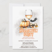 Pompoen Wijn Glas Halloween Kaart (Voorkant)