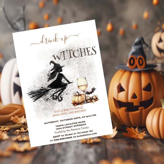 Pompoen Wijn Glas Halloween Kaart